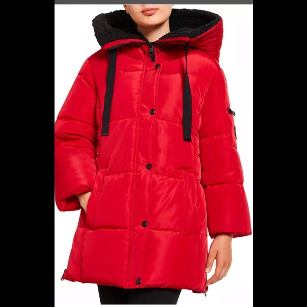 NWOT Madden Girl Red Puffer with Sherpa Lining